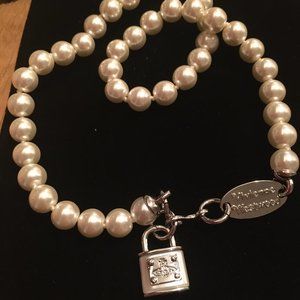 Vivienne Westwood Pearl Lock Saturn Necklace, New
